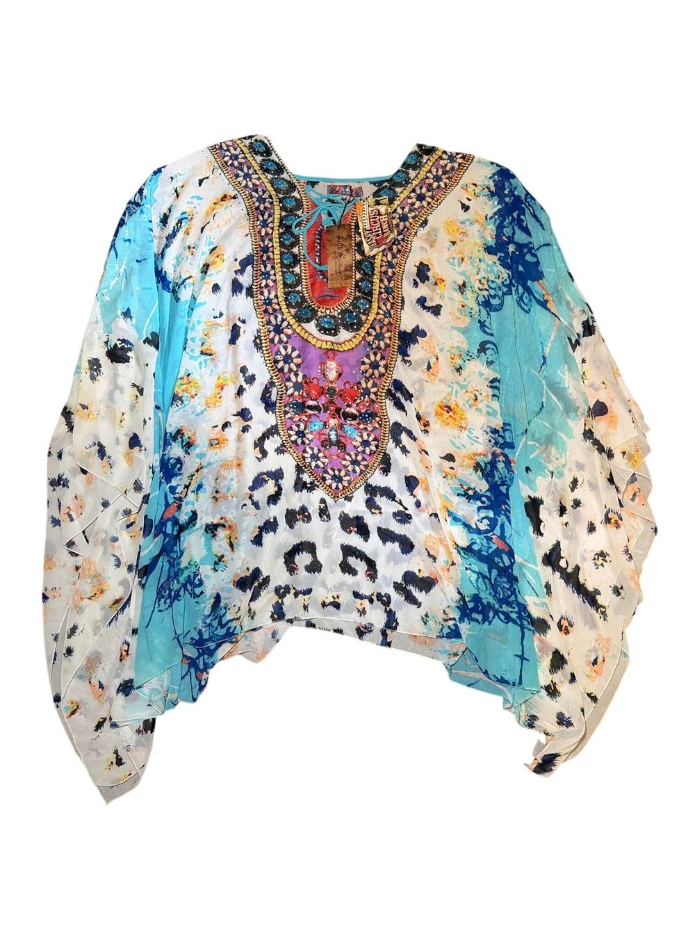 Selfie Couture By Trendology Women Cardigan M/L Embellished White Multicolor